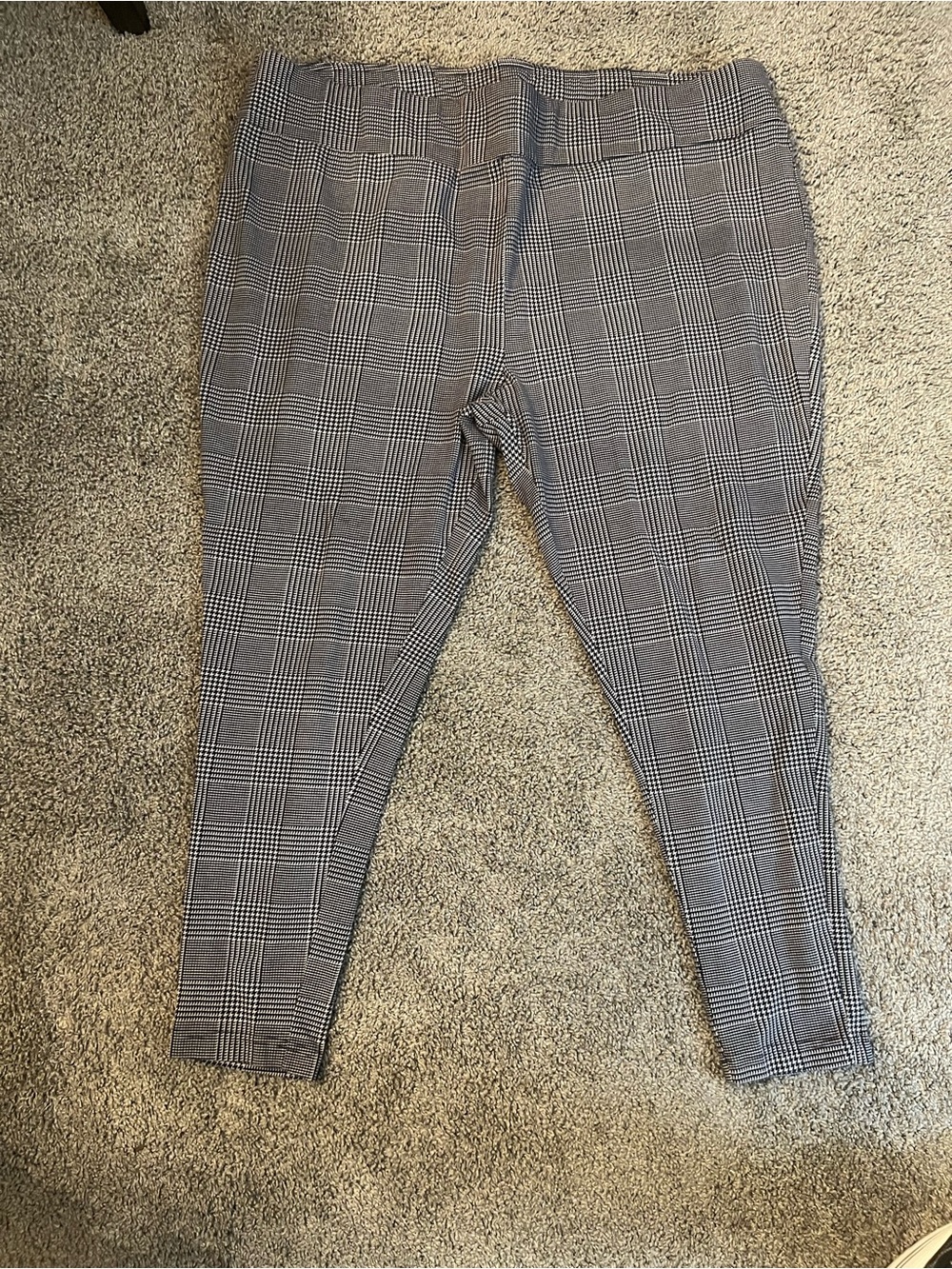 Terra & Sky Black & White Glen Plaid Stretch Pants - Picture 2 of 3